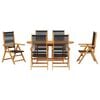 vidaXL Garden Dining Set Folding 7 pcs Black Solid Acacia Wood