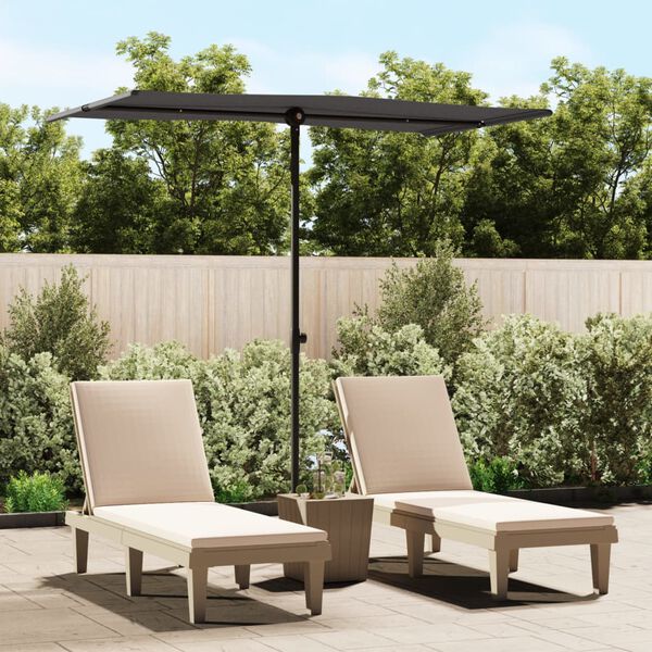 vidaXL Garden Parasol with Aluminium Pole 180x110 cm Anthracite