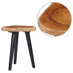 vidaXL Coffee Table | Natural and Black | Solid Teak Wood | Small