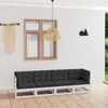 vidaXL 4-Seater Garden Sofa with Cushions Solid Pinewood