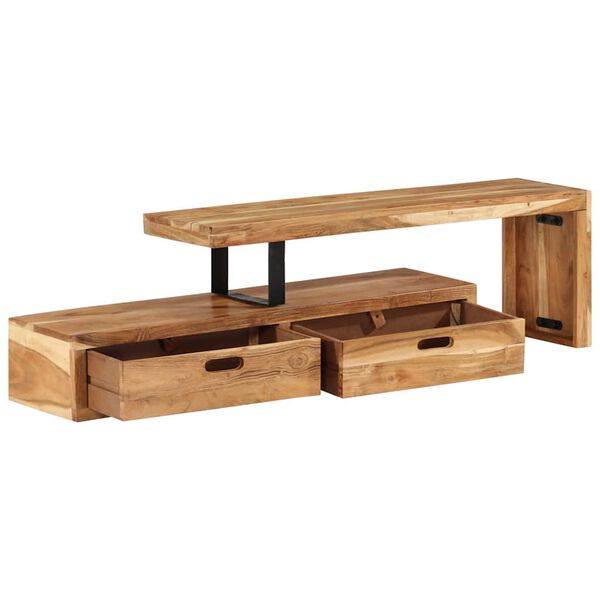 vidaXL TV Stand (118-200)x30x40 cm Solid Wood Acacia