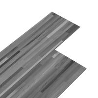vidaXL PVC Flooring Planks 5.02 m² 2 mm Self-adhesive Striped Grey