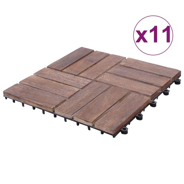 vidaXL Decking Tiles 11 pcs 30x30 cm Solid Reclaimed Wood