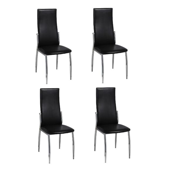 vidaXL Dining Chairs 4 pcs Black Faux Leather