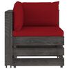 vidaXL 7 Piece Garden Lounge Set with Cushions Grey Impregnated Wood