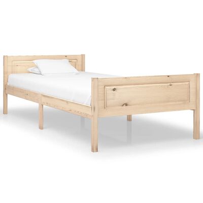 vidaXL Bed Frame without Mattress Solid Pinewood 100x200 cm