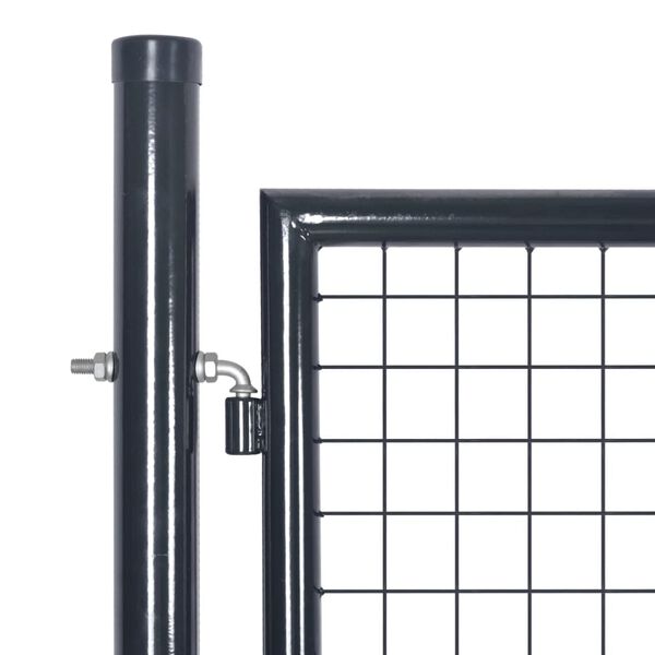 vidaXL Mesh Garden Gate Galvanised Steel 306x125 cm Grey