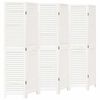 vidaXL Room Divider 6 Panels Retro White Solid Wood Paulownia