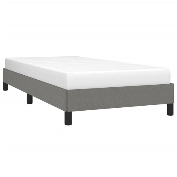 vidaXL Bed Frame without Mattress Dark Grey 92x187 cm Single Fabric