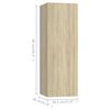 vidaXL TV Cabinet Sonoma Oak 30.5x30x90 cm Engineered Wood