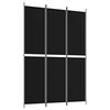vidaXL 3-Panel Room Divider Black 150x220 cm Fabric