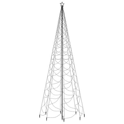 vidaXL Christmas Tree with Metal Post 1400 LEDs Warm White 5 m