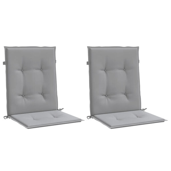 vidaXL Garden Lowback Chair Cushions 2 pcs Grey Oxford Fabric