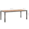 vidaXL 9 Piece Garden Dining Set with Cushions Poly Rattan Grey