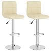 vidaXL Bar Stools 2 pcs Cream Fabric