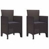vidaXL Garden Chair 2 pcs Brown Polypropylene