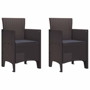 vidaXL Garden Chair 2 pcs Brown Polypropylene