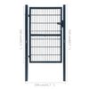 vidaXL 2D Fence Gate (Single) Anthracite Grey 100x160 cm
