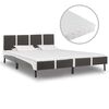 vidaXL Bed with Mattress Grey and White Faux Leather 180x200 cm Super King