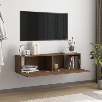vidaXL TV Wall Cabinet Brown Oak 120x30x30 cm Engineered Wood
