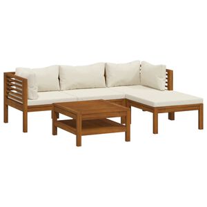 vidaXL Garden Lounge Set | Cream | Solid Acacia wood, Polyester | Medium