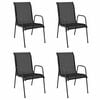 vidaXL Garden Chairs 4 pcs Steel and Textilene Black