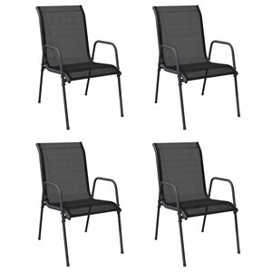 vidaXL Garden Chairs 4 pcs Steel and Textilene Black