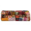 vidaXL 2-Seater Modular Pouffe Patchwork Fabric