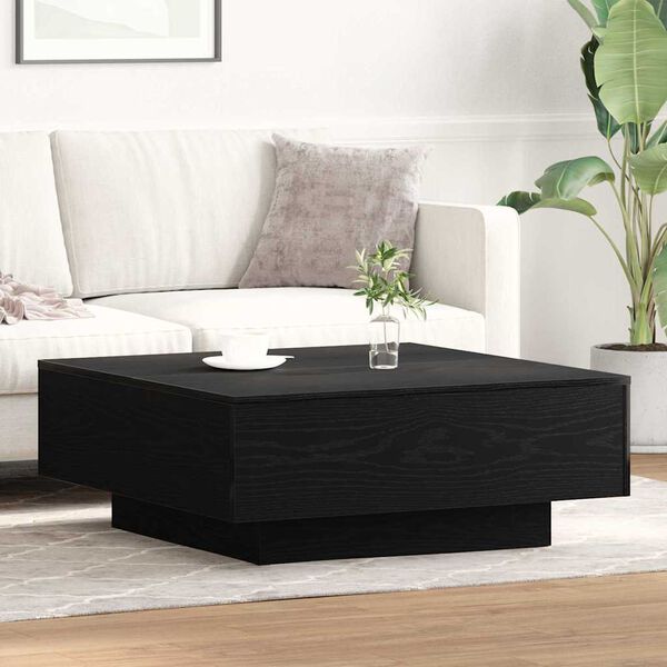 vidaXL Coffee Table Black Oak 80 x 80 x 31 cm