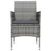 vidaXL 5 Piece Garden Dining Set with Cushions Grey and Black