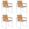 vidaXL Garden Chairs 4 pcs with Cushions Solid Acacia Wood