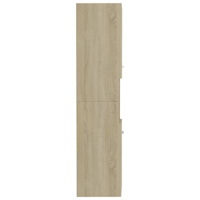 vidaXL Bathroom Cabinet Sonoma Oak 30x30x130 cm Engineered Wood