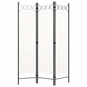 vidaXL 3-Panel Room Divider White 120x180 cm