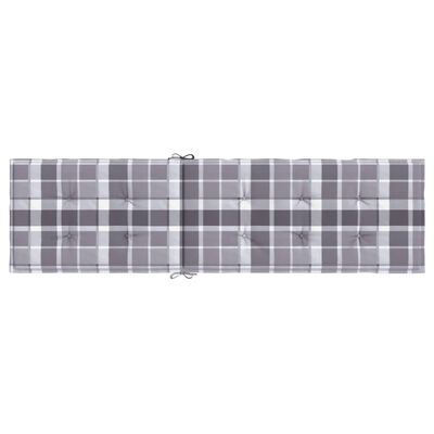 vidaXL Deck Chair Cushion Grey Check Pattern (75+105)x50x4 cm