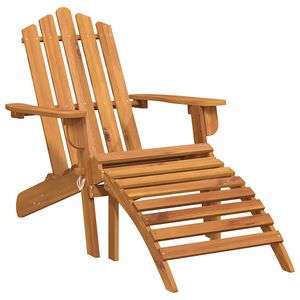 vidaXL Garden Adirondack Chair with Footrest Solid Acacia Wood