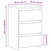 vidaXL Bed Cabinets 2 pcs White 40x35x62.5 cm Engineered Wood
