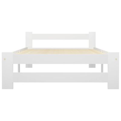 vidaXL Bed Frame White Solid Pine Wood 100x200 cm