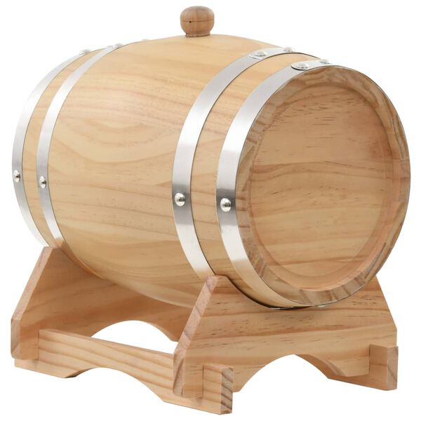 vidaXL Wine Barrel with Tap Solid Pinewood 6 L