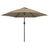 vidaXL Garden Parasol with Metal Pole 300 cm Taupe