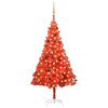 vidaXL Artificial Pre-lit Christmas Tree with Ball Set Red 180 cm PVC