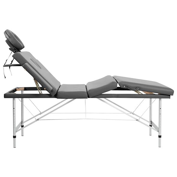 vidaXL Massage Table with 4 Zones Aluminium Frame Anthracite 186x68 cm