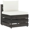 vidaXL 5 Piece Garden Lounge Set with Cushions Grey Impregnated Wood