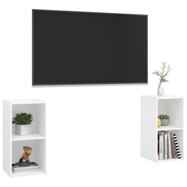 vidaXL TV Cabinets 2 pcs White 72x35x36.5 cm Engineered Wood