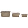 vidaXL Raised Bed 3 pcs Wicker with PE Lining