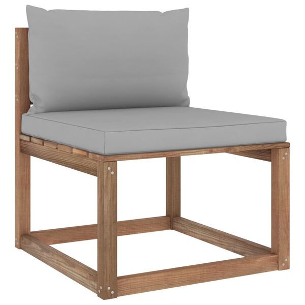 vidaXL 6 Piece Garden Pallet Lounge Set with Cushions Impregnated Pinewood