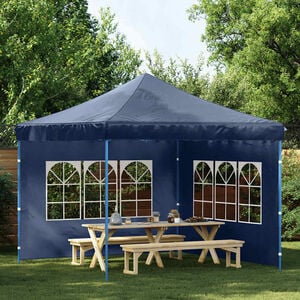 vidaXL 45115 vidaXL Party Tent Sidewall 2 pcs with Window PE Blue