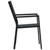 vidaXL Garden Chairs 4 pcs Black HDPE Wood Look