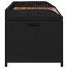 vidaXL Storage Bench Black 100x50x52 cm Poly Rattan and Acacia Wood