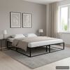 vidaXL Bed Frame without Mattress Black Metal 200x200 cm