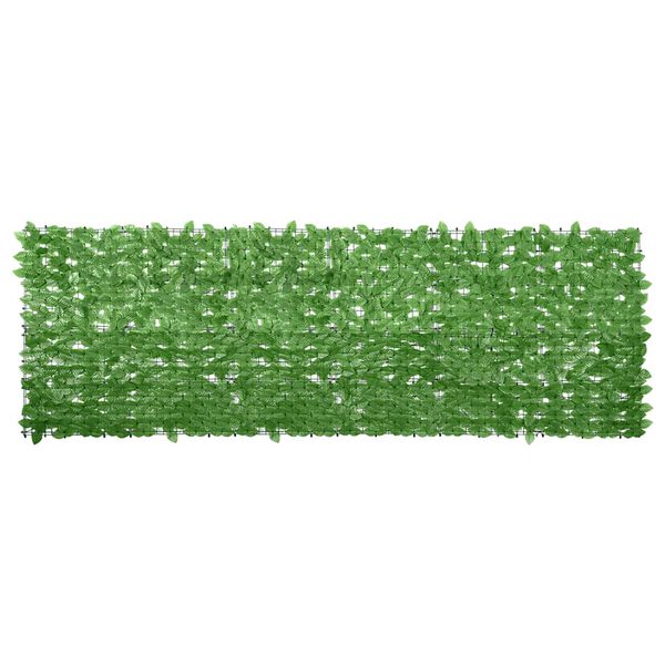 vidaXL Balcony Screen with Green Leaves 300x100 cm